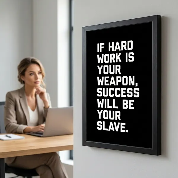 Black_Motivational_Quote_Wall_Art_Print_Frame_Success_And_Hard_Work_Theme_Office_Decor
