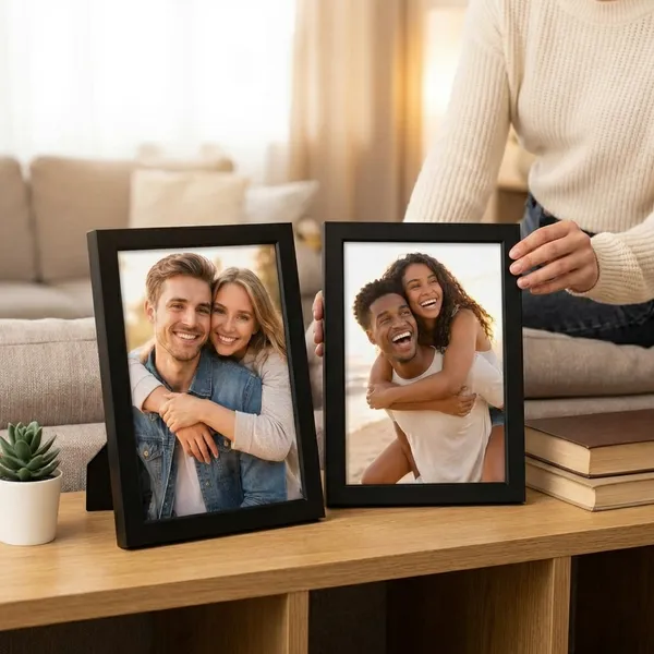 Black_Picture_Frame_Set_Of_2_4X6_Inches_Crystal_Clear_Plexiglass_Tabletop_Display