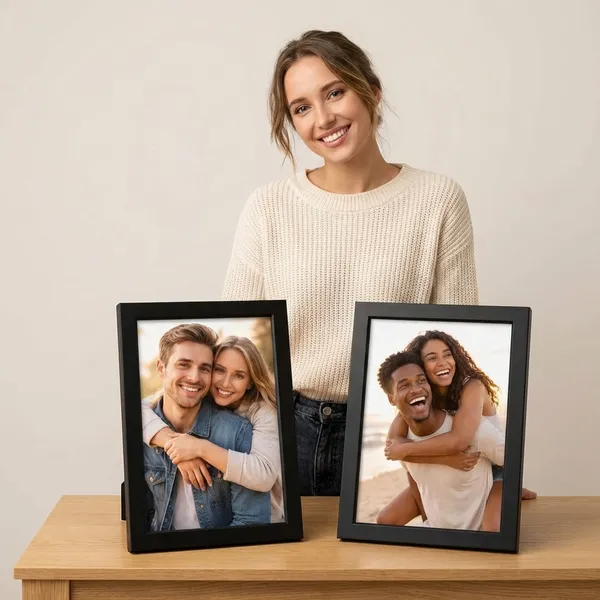 Black_Picture_Frame_Set_Of_2_4X6_Inches_Crystal_Clear_Plexiglass_Tabletop_Display