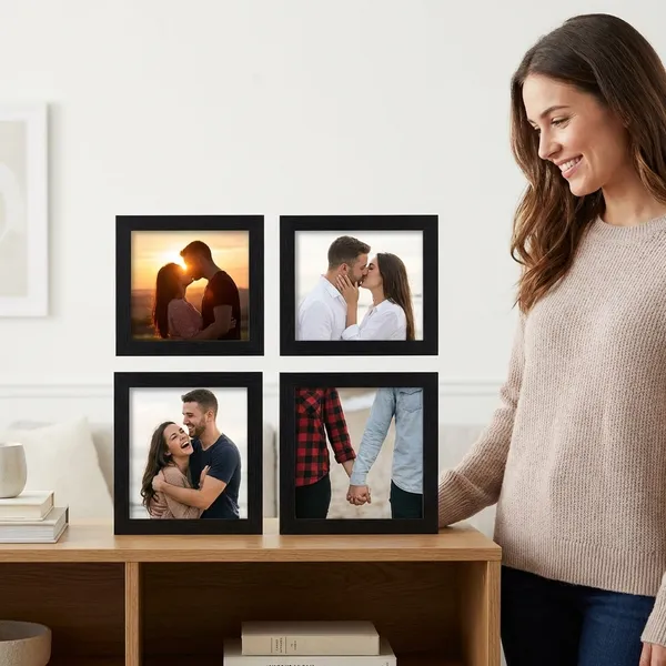 Black_Contemporary_Mini_Photo_Frames_3_X_3_Inches_(7.6X_7.6_Cm)_Square_Frame_Set_Of_4_Wall_Mountable_And_Table_Top_Stand