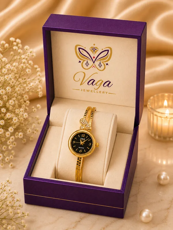 Stylish_Gold_Tone_Dial_Analog_Watch_Bracelet_For_Women