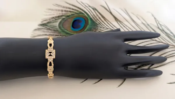 Gold_Tone_Crystal_Embellished_Bracelet_For_Women