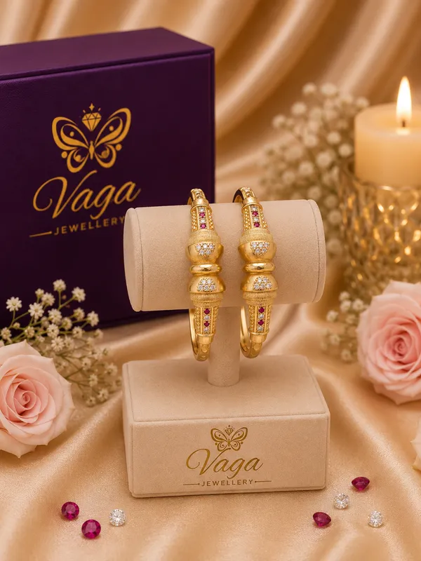 Gold_Plated_American_Diamond_Bracelet_Set_For_Women