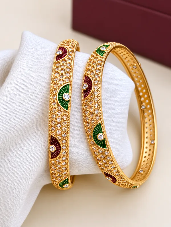 Gold_Plated_Meenakari_Kundan_Bangle_Set_For_Women