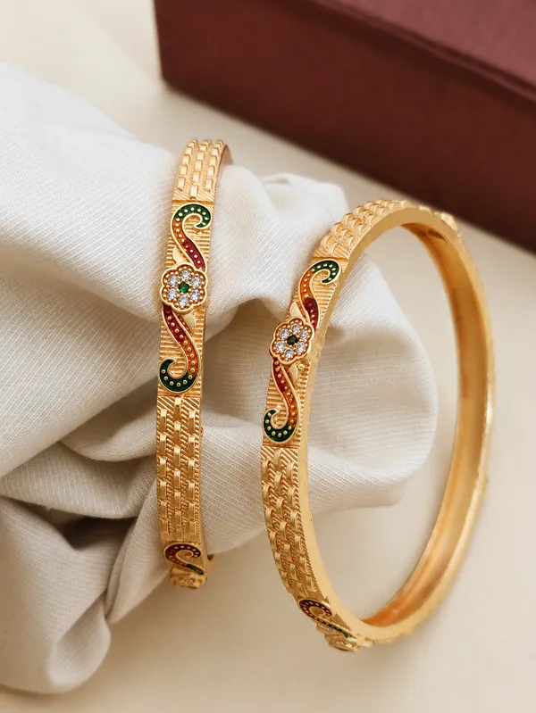 Gold_Plated_Meenakari_Kundan_Bangles_For_Women