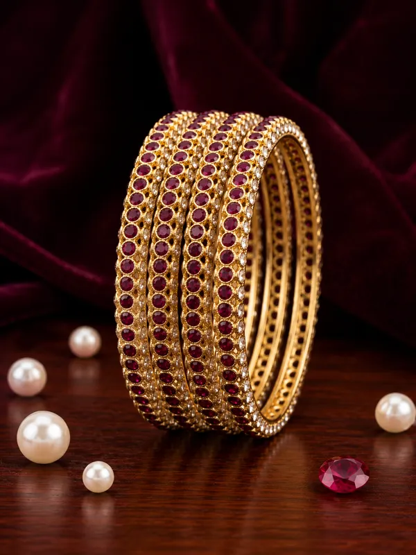 Gold_Plated_Studded_Bangles_Set_Of_4