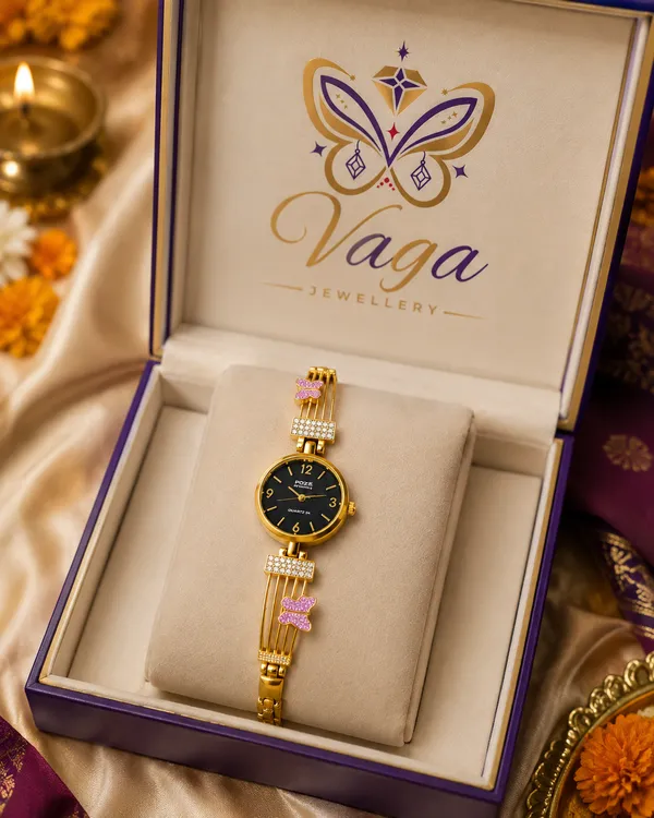 Vaga_High_Gold_Plated_AD_Embedded_with_high_quality_enemal_work_on_Butterfly_Charm_Bracelet_Watch