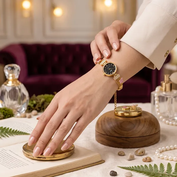 Vaga_High_Gold_Plated_AD_Embedded_with_high_quality_enemal_work_on_Butterfly_Charm_Bracelet_Watch