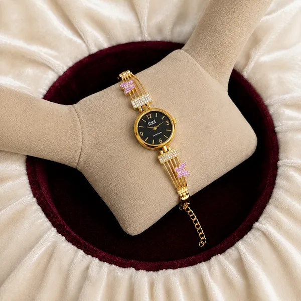 Vaga_High_Gold_Plated_AD_Embedded_with_high_quality_enemal_work_on_Butterfly_Charm_Bracelet_Watch