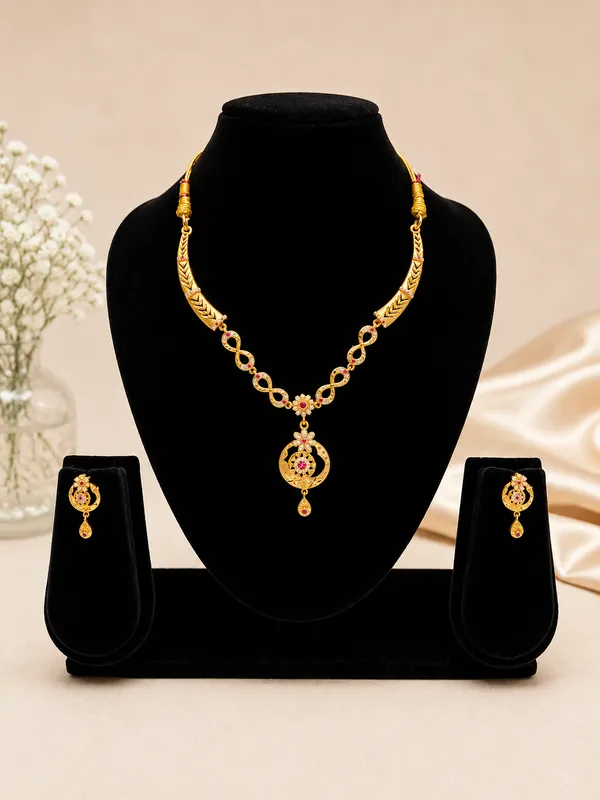 Gold_Plated_Kundan_Meenakari_Necklace_Set_For_Women
