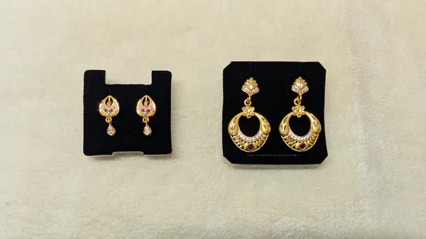 Golden_Floral_Engraved_Earring_Set_Of_2_For_Women