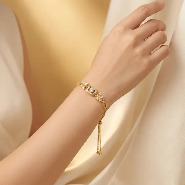 Gold-Tone_Adjustable_Bracelet_With_Multicolor_Stones