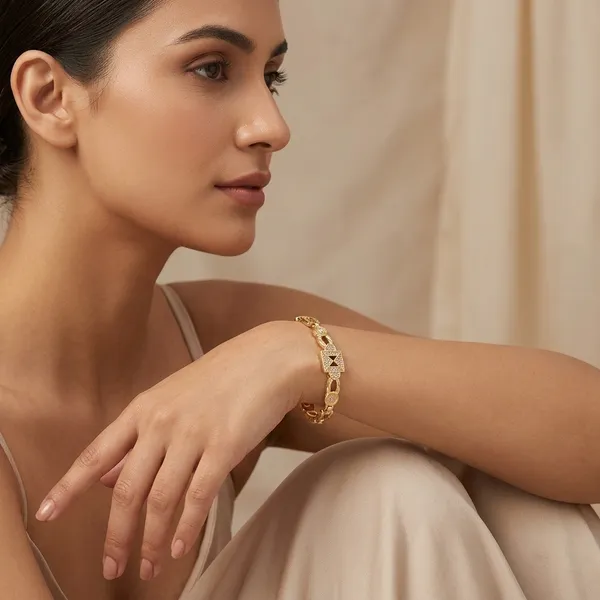 Gold_Tone_Crystal_Embellished_Bracelet_For_Women