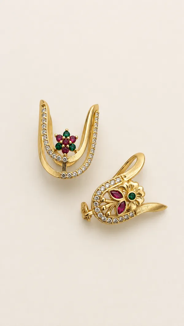 Gold_Plated_Floral_And_Horseshoe_Design_Ring_Set