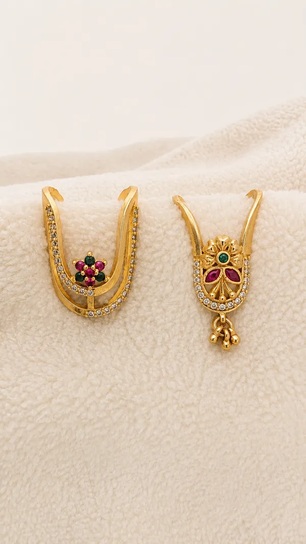 Gold_Plated_Floral_And_Horseshoe_Design_Ring_Set