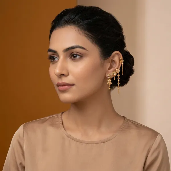 Gold_Plated_Designer_Earring_Set_Of_3_Pairs_For_Women