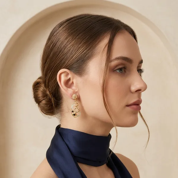 Golden_Floral_Drop_Earrings_Set_For_Women