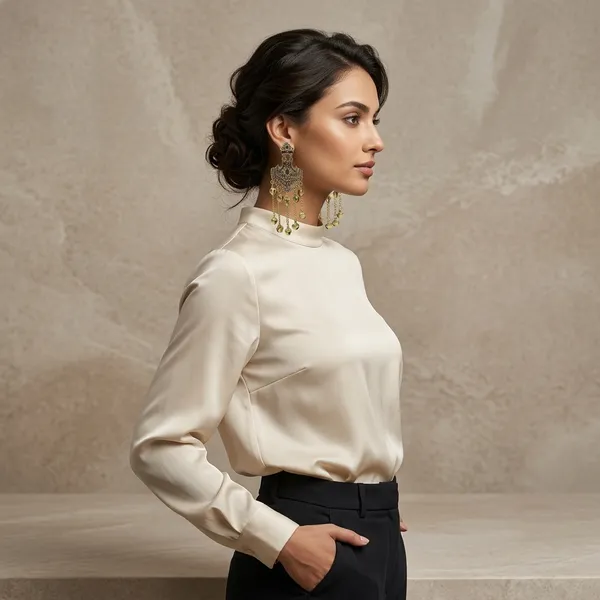 Golden_Antique_Finish_Chandbali_Earrings_With_Hanging_Bells_For_Women