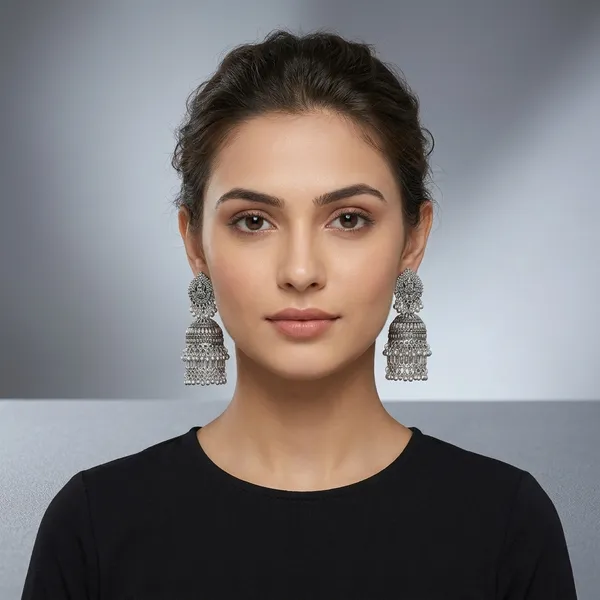 Oxidized_Silver_Jhumka_Earrings_For_Women