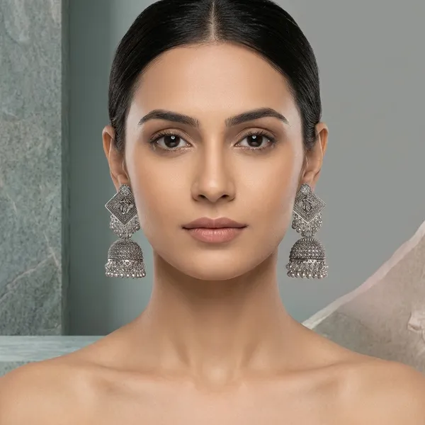 Silver_Oxidized_Jhumka_Earrings_For_Women