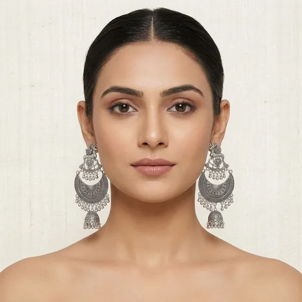 Silver_Oxidized_Deer_Motif_Chandbali_Jhumka_Earrings_For_Women