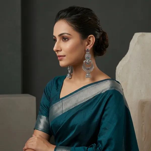Oxidized_Silver_Kundan_Jhumka_Earrings_For_Women