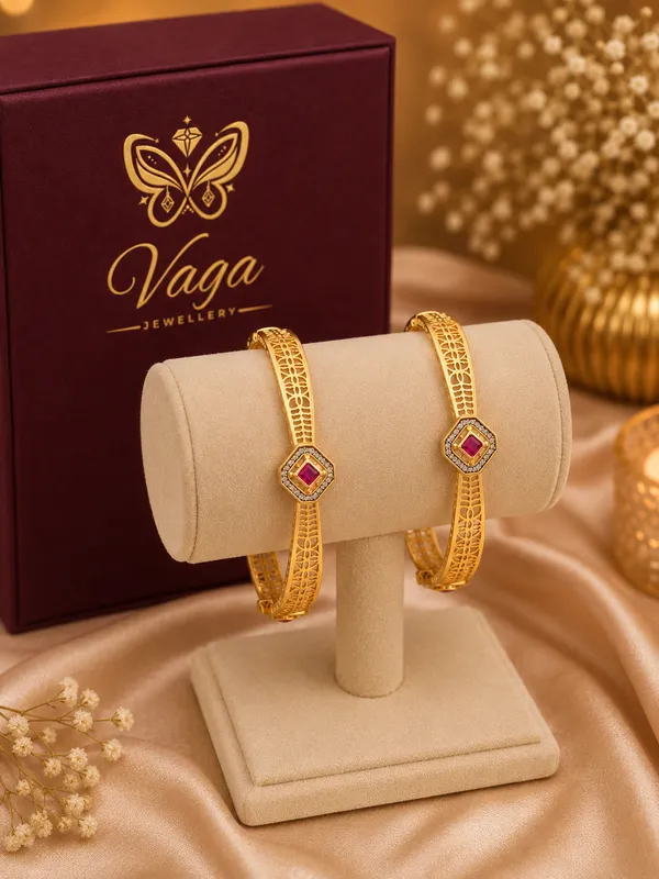 Gold_Plated_Ruby_Stone_Filigree_Bangles_For_Women
