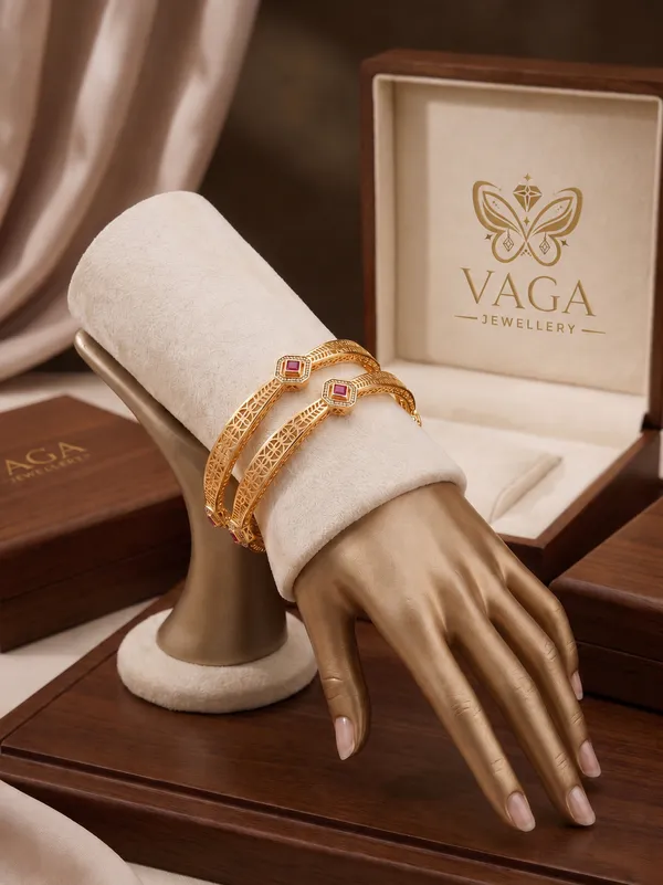 Gold_Plated_Ruby_Stone_Filigree_Bangles_For_Women