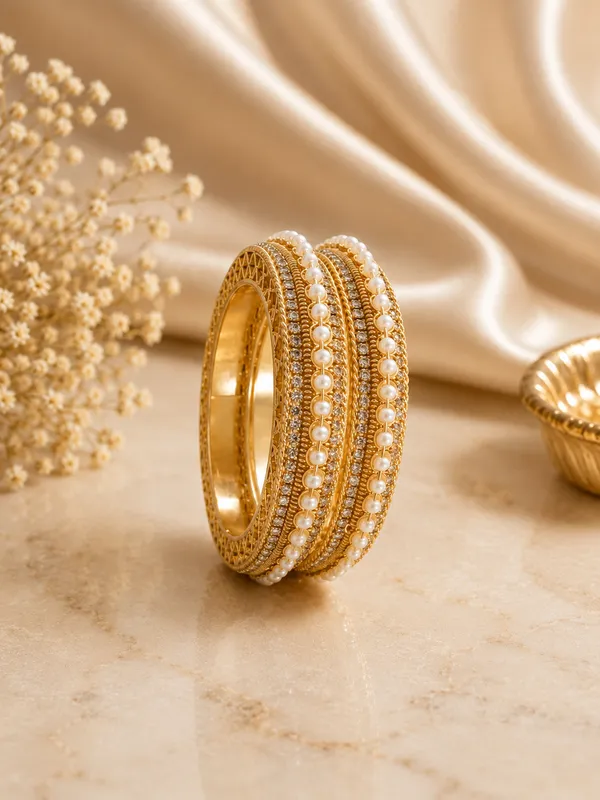 Gold_Tone_Pearl_Embellished_Traditional_Bangles_Set_Of_2