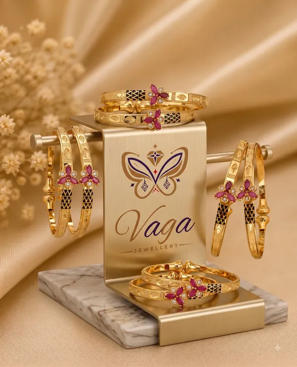 Floral_Ruby_&_AD_Embadded_Bangles_with_high_gold_plating(Set_of_2)