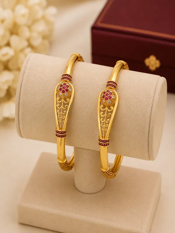 Gold_Plated_Ruby_Studded_Traditional_Bangles_For_Women