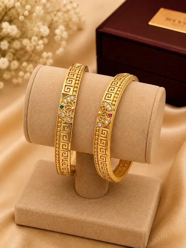 Gold_Plated_Greek_Pattern_Bangles_With_Crystal_Embellishments