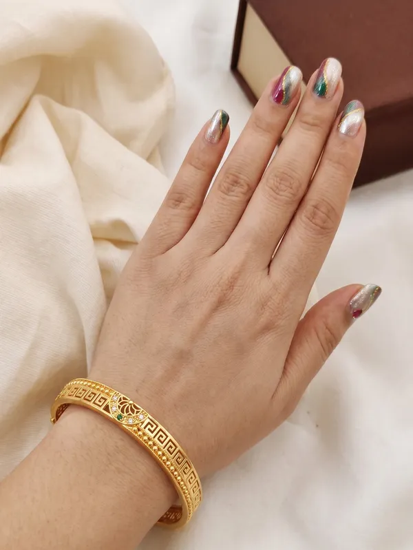 Gold_Plated_Greek_Pattern_Bangles_With_Crystal_Embellishments