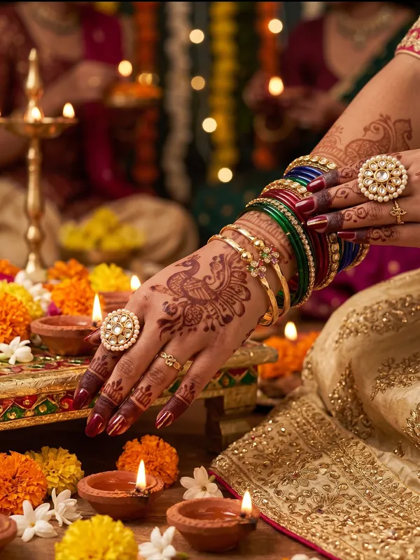 High_Gold-Plated_Multicolor_Floral_Marquise_&_AD_Embedded_Bangles_(Set_of_2)