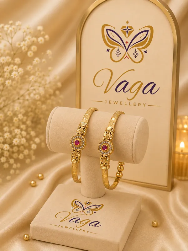 High_Gold-Plated_Traditional_Floral_Ruby_&_AD_Embedded_Bangles_(Set_of_2)