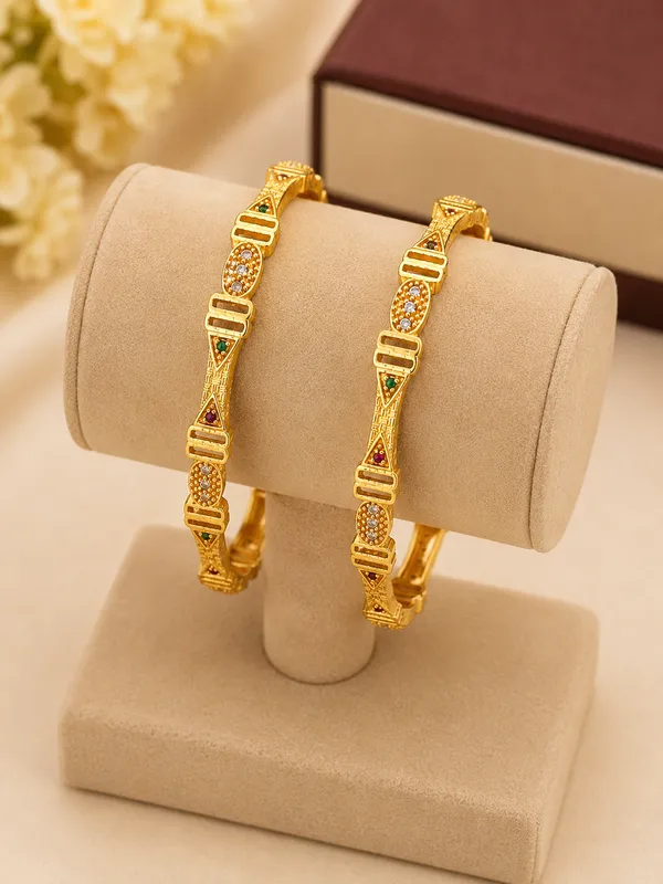 Gold_Plated_Stone_Studded_Traditional_Bangle_Set_For_Women