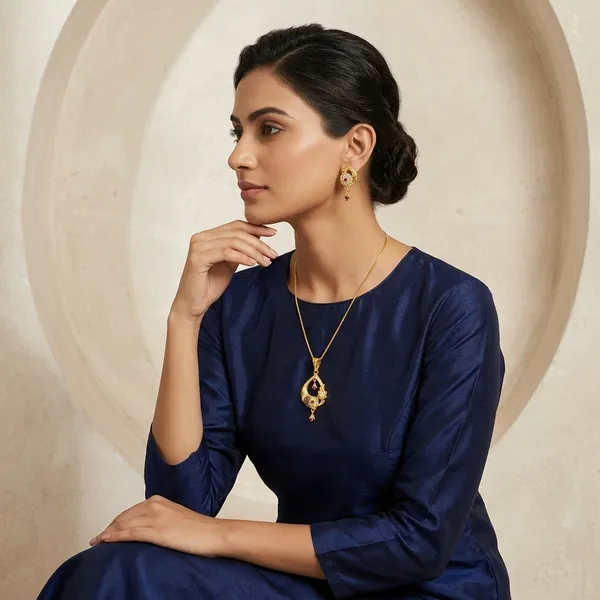 Gold_Plated_Peacock_Design_Pendant_Set_With_Red_Stone_Accents
