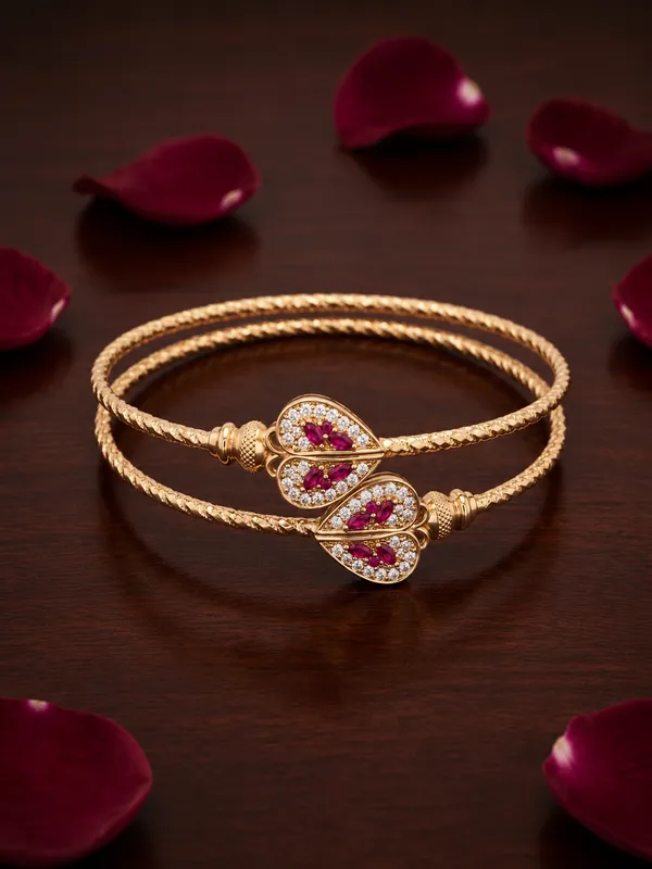 Rose_Gold_Floral_Cluster_With_Pink_Stones_Bracelet