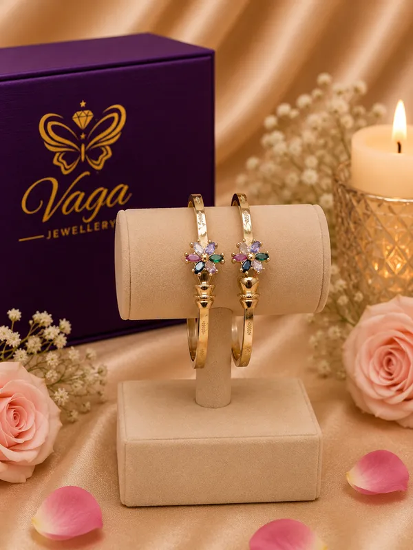 Gold_Plated_Multicolor_Crystal_Flower_Bracelet