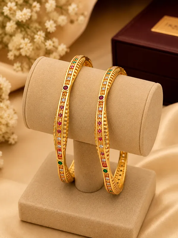 Gold_Plated_Multicolor_Stone_Embellished_Bangles_For_Women