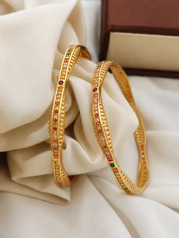 Gold_Plated_Multicolor_Stone_Embellished_Bangles_For_Women