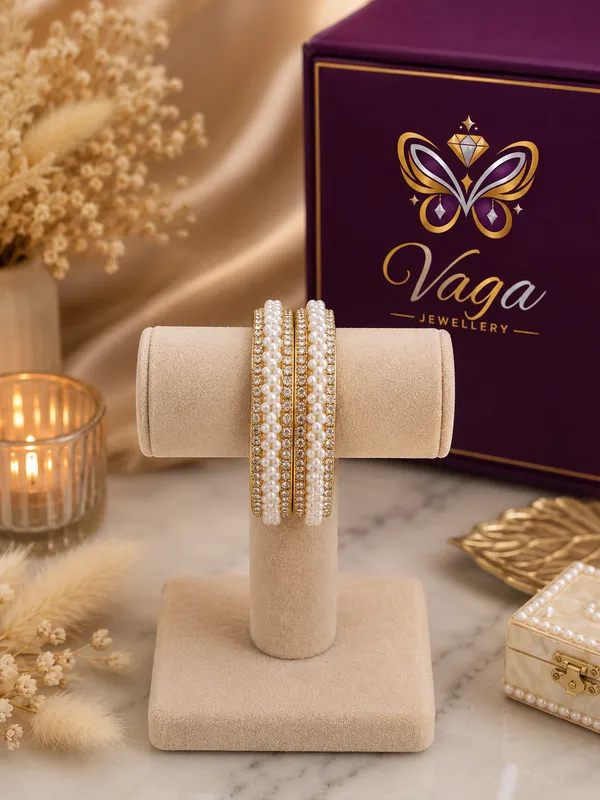 Gold_Plated_Pearl_Embellished_Bangle_Set
