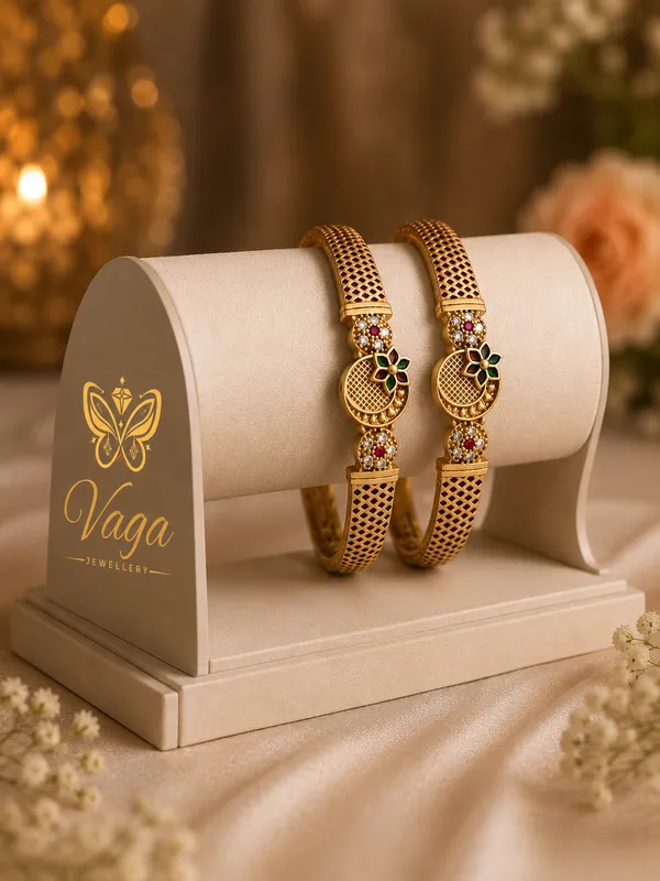 Gold_Plated_Peacock_Design_Mesh_Bangles_For_Women