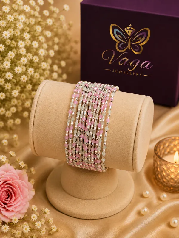 Pink_And_Silver_Embellished_Bangle_Set