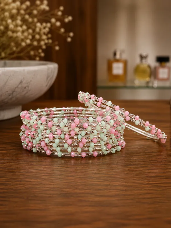 Pink_And_Silver_Embellished_Bangle_Set