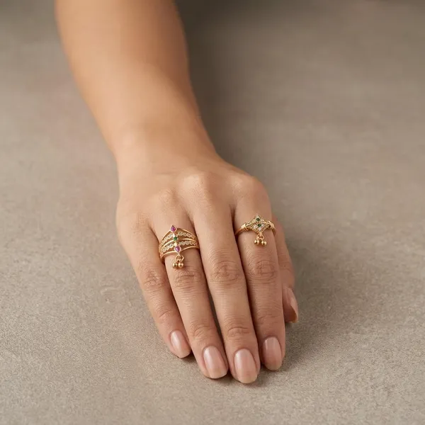 Gold_Plated_Crystal_Stone_Ethnic_Finger_Ring_Set_For_Women
