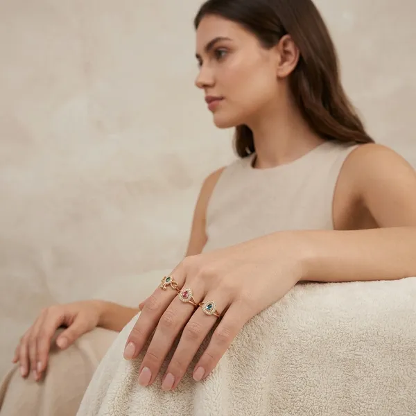 Gold_Tone_Teardrop_Stone_Ring_Set_Of_3