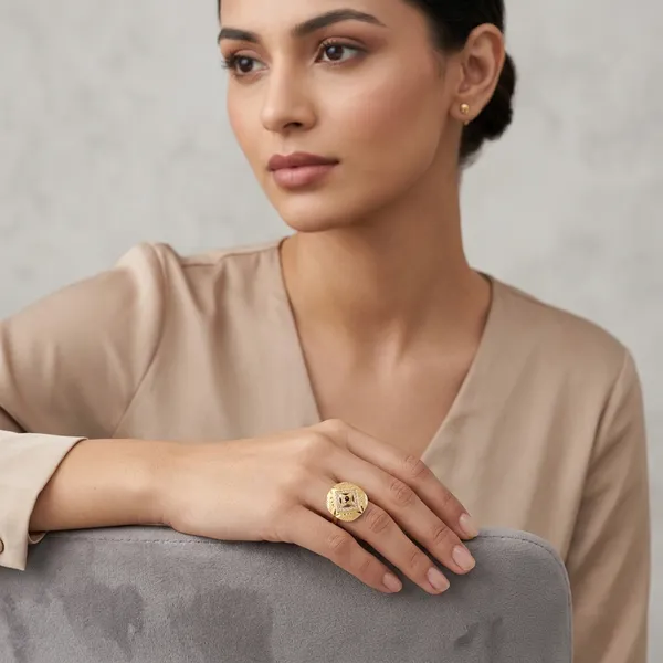 Gold_Tone_Textured_Round_Ring_With_Crystal_Accent