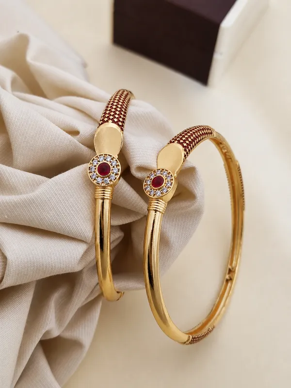 Gold_Plated_Ruby_Stone_Embellished_Kada_Bangles_For_Women