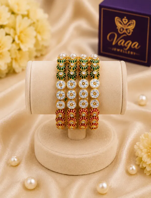 Multicolour_Rhinestone_Embellished_Gold_Tone_Bangles_Set